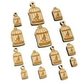 thumbnail image 1 of Bird Cage with Bird Wood Mini Charms Shapes DIY Craft Jewelry - No Hole - 16mm (22pcs), 1 of 7