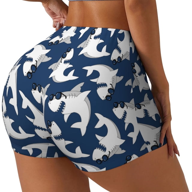 Fotbe Shark Shorts Sin Costuras – Shorts Deportivos de Cintura Alta para Mujer, Elásticos para Gimnasio, Yoga, Running o Ciclismo-XX-Large