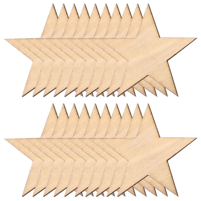 Estrellas de madera Uxcell en bruto para manualidades recortes en forma de estrella de 2" paquete de 50