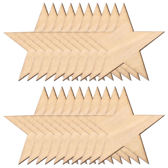 Unique Bargains Wooden Stars Unfinished Wood for Crafts, 5cm(2') Star Shape Cutouts Wood for DIY Projects, 50pcs