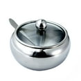 thumbnail image 2 of Kitchen Seasoning Box Large Sugar Bowl Stainless With Glass Lid Includes Stainless Spoon Holds 2 Cups Of Sugar 16.9Oz Silver,Silver Kitchen Seasoning Box, 2 of 5