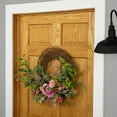 thumbnail image 2 of Northlight Peony Mixed Floral Half Spring Wreath - 28" - Pink, 2 of 7