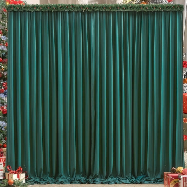 Cortinas de fondo PARTISKY Hunter Green, 2 paneles, 2,4 x 3 m