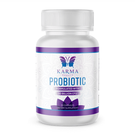 Karma Health Probiotic Formulated With 50 Billion CFU - fiber supplement - Digestive Enzymes - 1 Month Supply - for Men & Women - Vegan - GMO Free - Made In USA In FDA Supervised Facility - 2 Pack