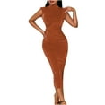 thumbnail image 2 of Fankiway Mode Femmes Été Décontracté Col Rond Robe Longue Sans Manches Robes d'Été pour Femmes Grande Taille, 2 of 7