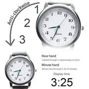 Inverted Watch, Reverse Watch, Counter-Clockwise Watch, Hands Rotate in Reverse - Watch Numerals Anticlockwise, Back Wrist Watch Counterclockwise Watch Men and Women Quartz