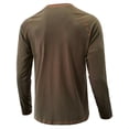 thumbnail image 5 of Men T-Shirts Spring And Autumn Button Round Neck Solid Color Blouse Button Long Sleeve Top Bottoming Shirt Men T-Shirt Funny, 5 of 5