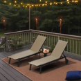 thumbnail image 3 of Ensemble de 3 Chaises Longues de Patio Ajustables avec Dossier et Roues – Chaises Longues d'Extérieur pour le Bord de la Piscine avec Table d'Appoint – Mobilier de Patio Inclinable Confortable pour Jardin, Terrasse, Pelouse, 3 of 15