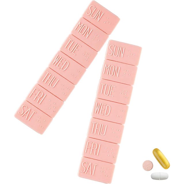 Pastillero semanal (2 unidades), extragrande, para 7 días, para viaje, para aceite de pescado, suplementos de calcio y otras vitaminas.
