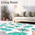 thumbnail image 2 of ODIKA 4'x6' Machine Washable Non-Slip Area Rug, Boho Beach Wave with Abstract Starfish and Sea Glass High Traffic Rug with Pad, Blue, 702317, 2 of 8