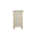 thumbnail image 4 of HomeRoots 521216 30 in. Distressed White Three Drawer Starburst Pattern Solid Wood Nightstand, 4 of 5