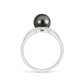 thumbnail image 2 of ANGARA Tahitian Cultured Pearl Criss-Cross Shank Ring in 14K White Gold for Women | June Birthstone, Birthday, Anniversary, Jewelry Gift for Women | Pearl Ring, 2 of 9