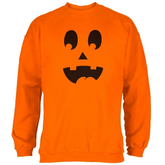 Halloween Jack-O-Lantern Costume Surprised Face Mens Sweatshirt Safety Orange LG
