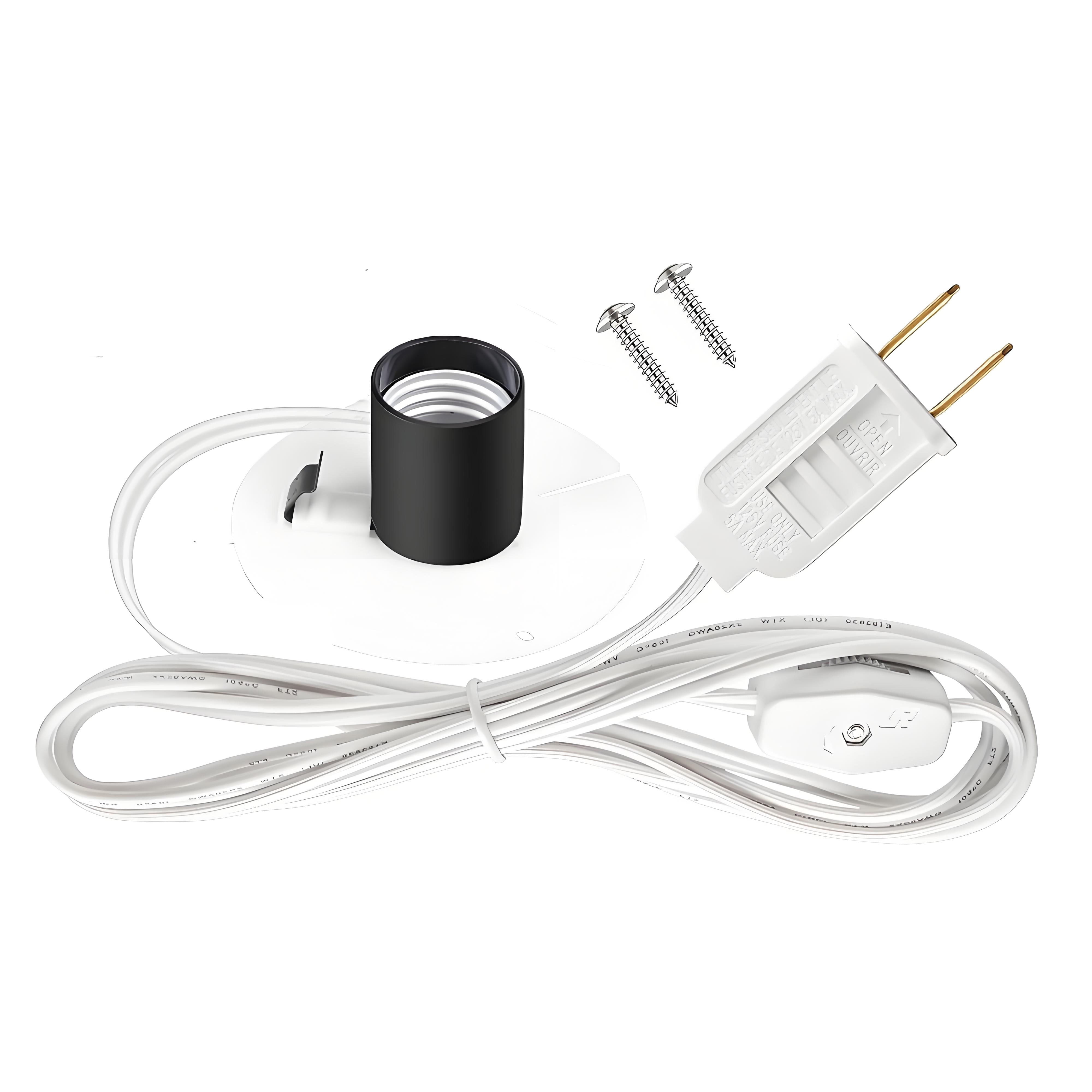 TWDRTDD Blow Mold Light Kit Replacement, E27 E26 Single Light Cord Kit with Switch Fuse Plug, for Indoor Outdoor Halloween Christmas Village House Craft Decorations and Salt Lamp (2-Pack)
