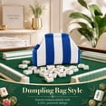 thumbnail image 7 of Large Capacity Striped Mahjong Tile Bag with Dice Pouch, Woven Crossbody Mahjong Organizer, Portable Mahjong Accessories Storage Bag for Women Game Night Gift, Blue, 7 of 7