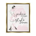 thumbnail image 4 of Stupell Industries Fashion Changes Style Remains Glam Quote Woman Graphic Art Metallic Gold Floating Framed Canvas Print Wall Art, Design by Tava Studios, 4 of 5