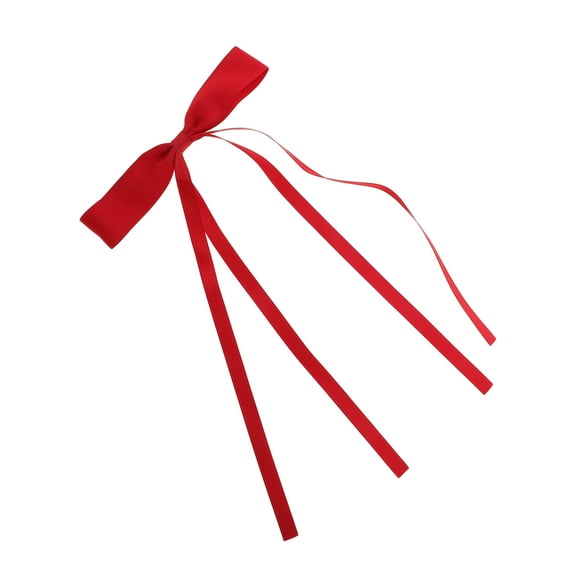 Unique Bargains 1 Pc Double Bow Hair Clips Hairdo Clip for Home Red