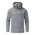 thumbnail image 4 of Sweat à Capuche Col Montant Rétro pour Hommes Coupe Ample Décontractée Style Business Manches Longues Couleur Unie, 4 of 7