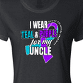 thumbnail image 4 of Inktastic Suicide Prevention I Wear Teal and Purple For My Uncle Women's T-Shirt, 4 of 5