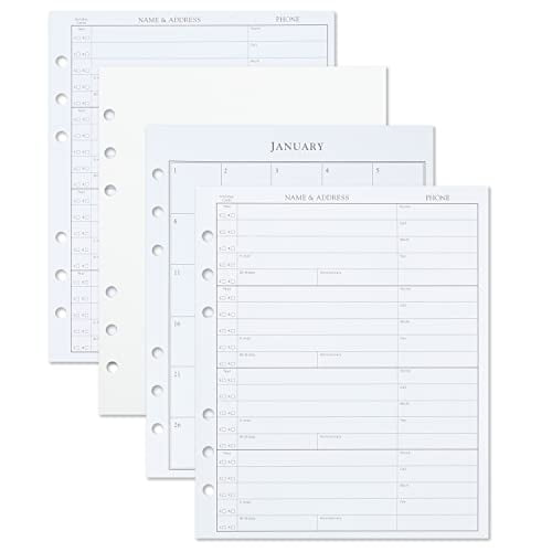 Hallmark Address Book Refill Pages (Pack of 44 Replacement Pages for