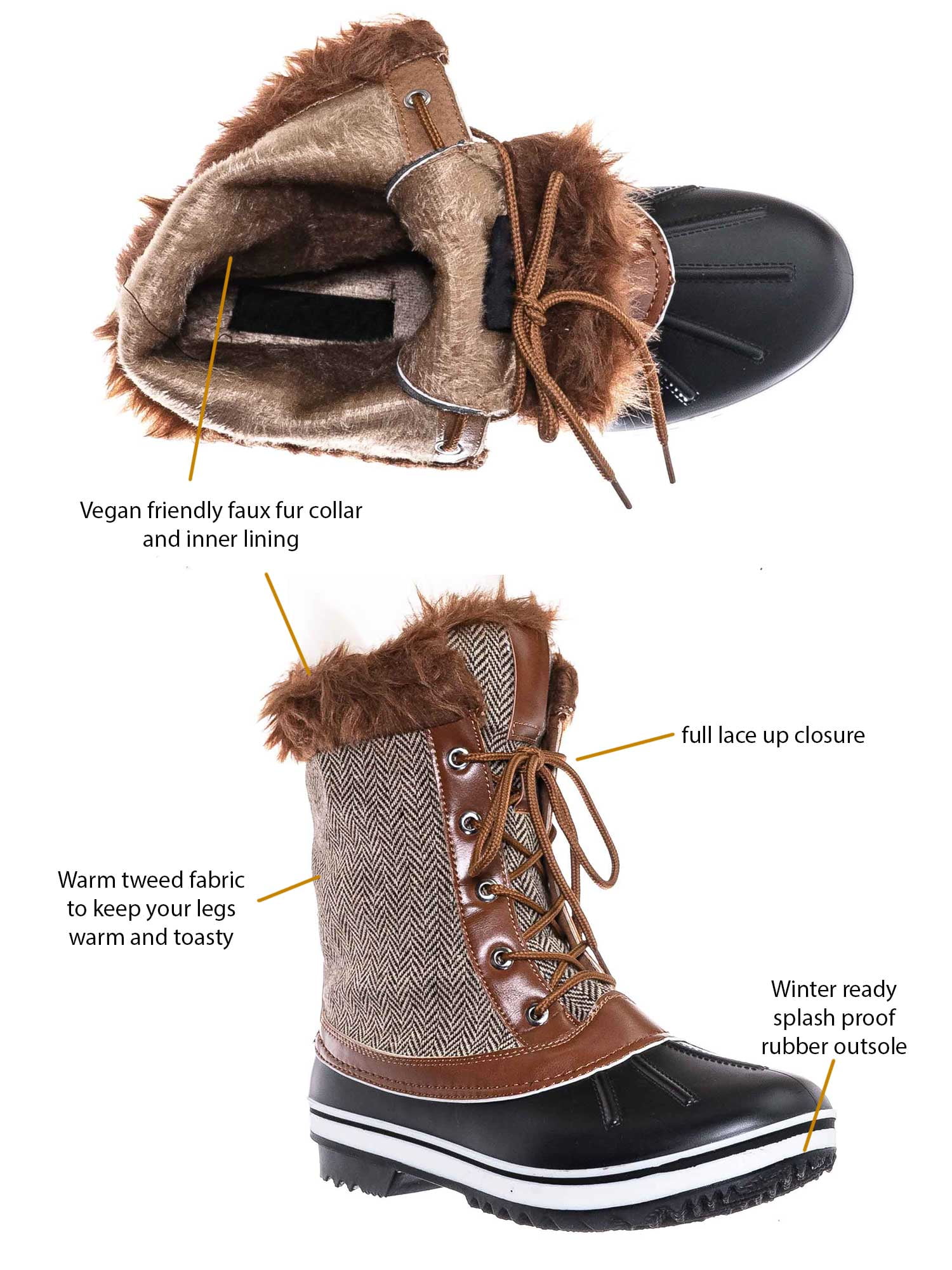 faux fur duck boots