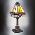 thumbnail image 3 of Luxury American Bungalow Tiffany Table Lamp, Large Size: 12''H x 5''W, with Craftsman Style Elements, Vintage Bronze Finish, UQL7026 from the Axminster Collection by Urban Ambiance, 3 of 5