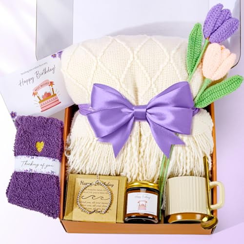 Birthday Gifts for Women, Unique Happy Birthday Gift Basket, Self Care Gift Care Package, Women Gifts for Birthday Box for Her Mom Grandma Sister Best Friend Wife Girlfriend Coworker