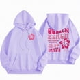thumbnail image 2 of Towmus Cute Pink Flower Hoodie for Woman Preppy Sweatshirts Trendy Puff Print Letter Graphic Hoodies Casual Pullover Tops, 2 of 8