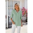 thumbnail image 3 of Anbech Women's 3/4 Sleeve Chiffon Blouse Shirt 2024 Trendy V-Neck Flowy Elegant Business Casual Tshirt, 3 of 8
