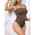 thumbnail image 3 of INSPIRE CHIC Strapless Shapewear for Women Tummy Control Leotard Tube Top Thong Sculpted Bodyshaper with Removable Straps L Brown, 3 of 4
