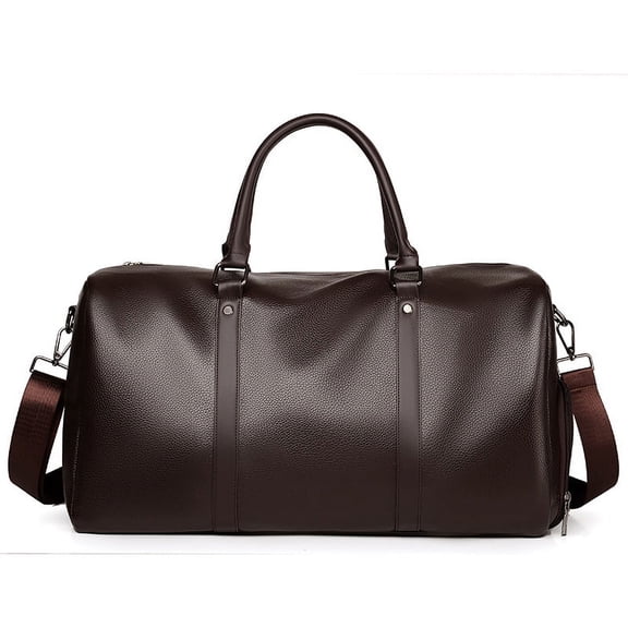 GASTROPOD 20L Faux Leather Weekender Travel Duffel Bag,Waterproof Unisex Overnight Carry on Bag with Shoe Compartment & Toiletry Packing Cube,Gym Tote Bag for Travel & Daily Use,Brown