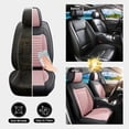 thumbnail image 7 of Car Seat Covers Full Set Fit for Mercury Mariner 2005-2011, Premium Faux Leather Seat Protectors, Breathable, Waterproof & Anti-Slip Full Wrapping Edge Seat Covers (Black&Pink, Full Set), 7 of 7