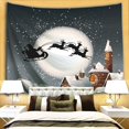 thumbnail image 2 of Trineo volador de Navidad Estrellas coloridas Tela de poliéster cubierto de nieve Tapiz de pared para dormitorio Sala de estar 153 x 130 cm JAMW Sencillez, 2 of 5
