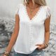 thumbnail image 5 of Fiudx Ofertas Del Día Blusa Holgada de Manga Corta con Cuello En V y Botones para Mujer, 5 of 7