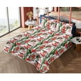 thumbnail image 4 of Ambesonne Flowers Fitted & Flat Sheet with Sham 3 Pcs Set, Peruvian Lily Ornament Art, Twin XL, Dark Coral and Green, 4 of 5