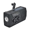thumbnail image 3 of Radio de emergencia,Radio de manivela solar Radio de emergencia portátil,AM FM NOAA Radio meteorológica Linterna Banco de energía,Alarma Camping al aire libre Senderismo Pesca Negro, 3 of 8