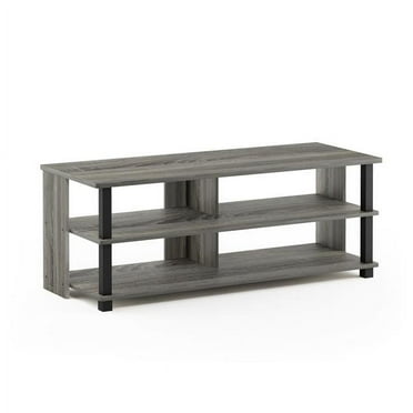 Furinno 17077GYW-BK Sully 3-Tier TV Stand for TV up to 50 - French Oak Grey & Black
