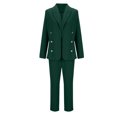 thumbnail image 4 of ICHUANYI Women's Long Sleeve Solid Color 2 Pieces Blazers Set Casual Elegant Business Suit Sets for Work, 4 of 6