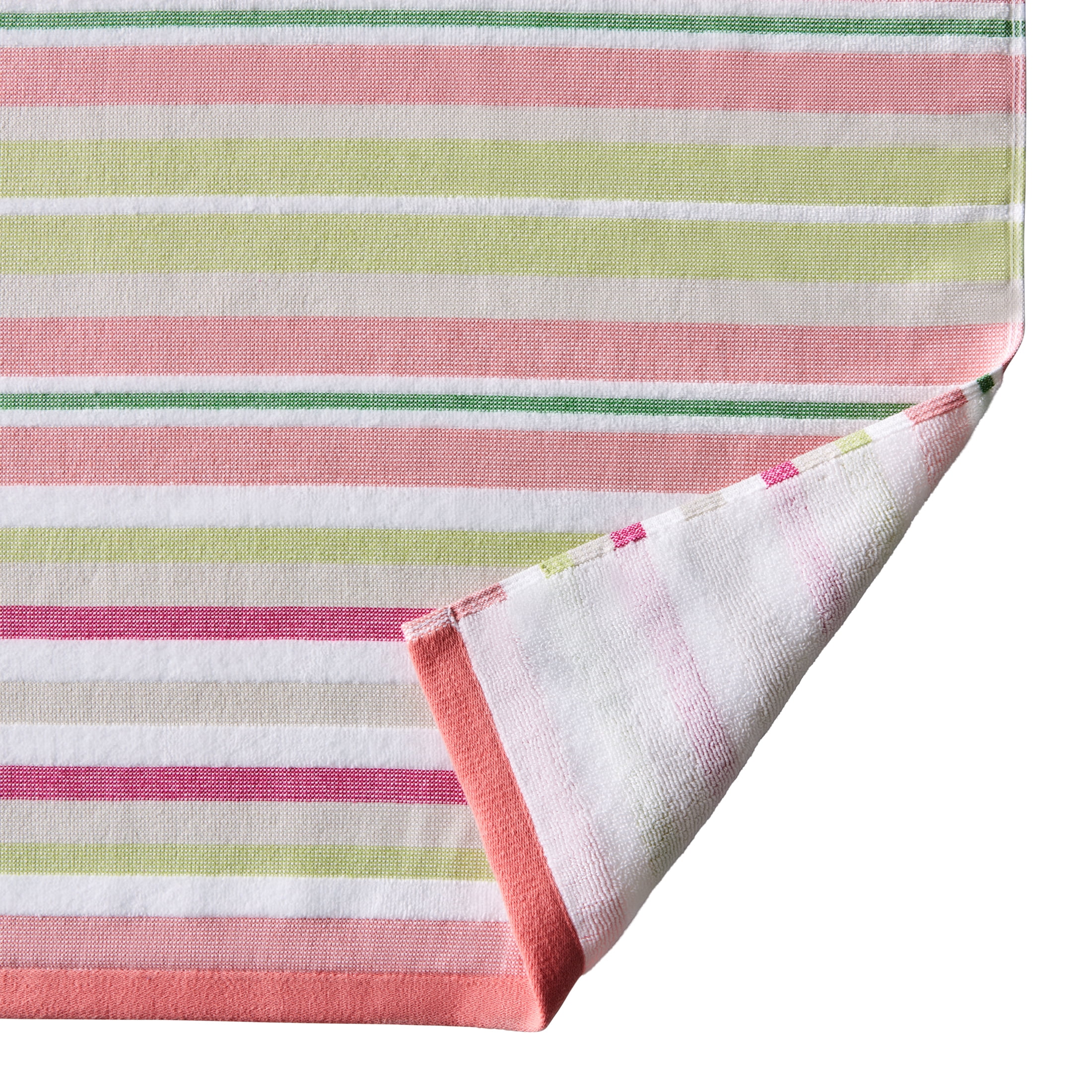 Better Homes & Gardens Coastal Tropez Striped Pink & Green Cotton-Blend Beach Towel