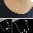 thumbnail image 2 of UDIYO Women Creative Heartbeat Rhythm Pattern Necklace Heart Shape Dangling Jewelry, 2 of 7