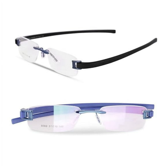 RSINC Combo Tag Rimless Frame Eyeglass Spectacle For Men And Women Modern Collage Fashion School Ladies Sports Tag Black Blue & Blue Blue 51-18-140 Pack Of 51