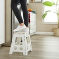 thumbnail image 7 of Casafield 16" Folding Step Stool with Handle - White, Collapsible Foot Stool for Adults, 7 of 7