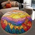 thumbnail image 4 of Circle Area Rug, Sun58 Washable Non-Slip Floor Carpet, Soft Rug for Living Room Bedroom Decor 71 Inch, 4 of 6