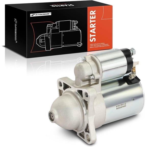 A-Premium Starter Motor Compatible with Kia Rio 2001 2002 2003 2004 2005, 12V 0.9KW 8-Teeth Clockwise, Replace# K30A18400, OK30A18400