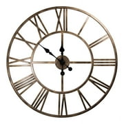 Kiera Grace Round Jodie Mid-Century Plastic 30" x 30" Wall Clock in Gold