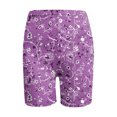 thumbnail image 3 of Women's Yoga Shorts Summer Casual Trendy Floral Print Tummy Control Short Slim Fit Athletic Running Gym Shorts, 3 of 3