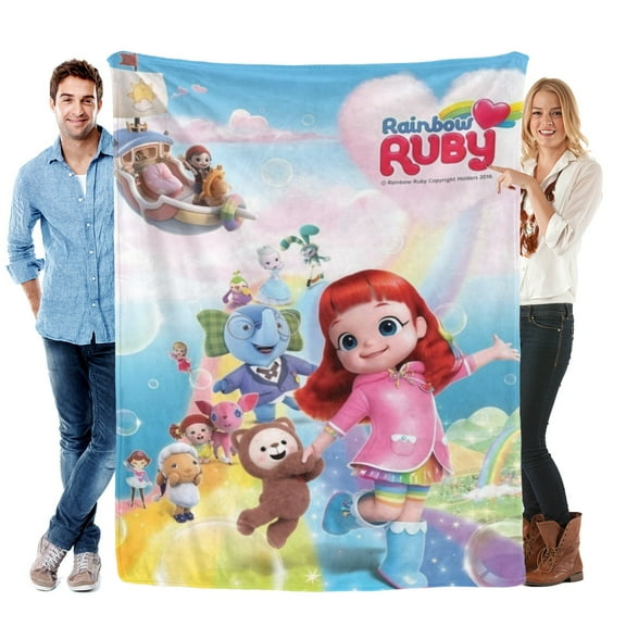 Throw Blanket for Rainbow Ruby Bed Couch Home Decor Soft Warm Flannel Blanket for Kids Boys Girls Gifts 30x40 Inch