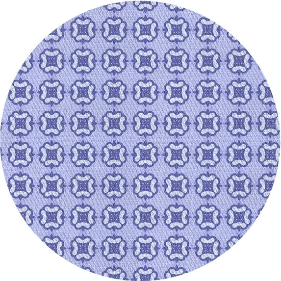 Ahgly Company Indoor Round Patterned Periwinkle Purple Area Rugs, 7' Round
