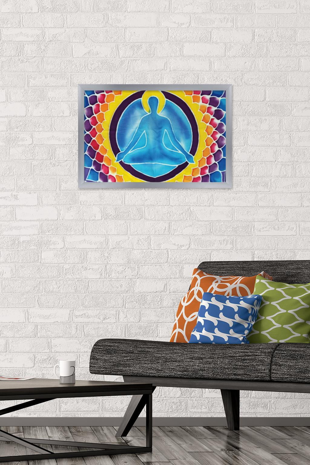 Yoga - Colorful Wall Poster, 14.725" x 22.375", Framed