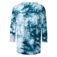 thumbnail image 5 of BLTIBY Womens 3/4 Sleeve Shirts Fall Spring Printed Round Neck Top Fashion Comfortable Loose Pullover Blouse Light Blue L, 5 of 5